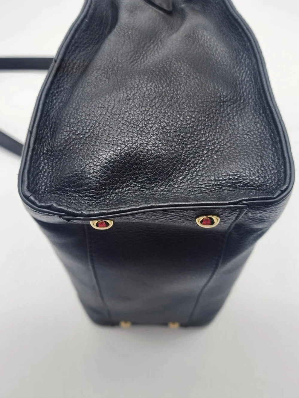 Michael Kors Hamilton Satchel Black Pebbled Leather Gold Hardware